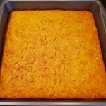 corn casserole in a pan