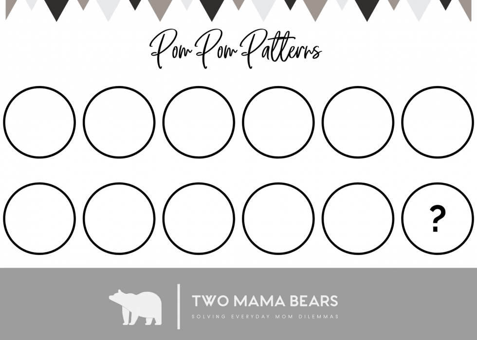 Pom Pom Pattern Activity for Preschoolers Two Mama Bears