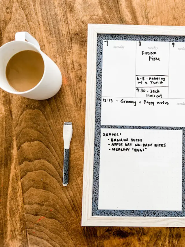 writing down plans for the week before deciding on meals