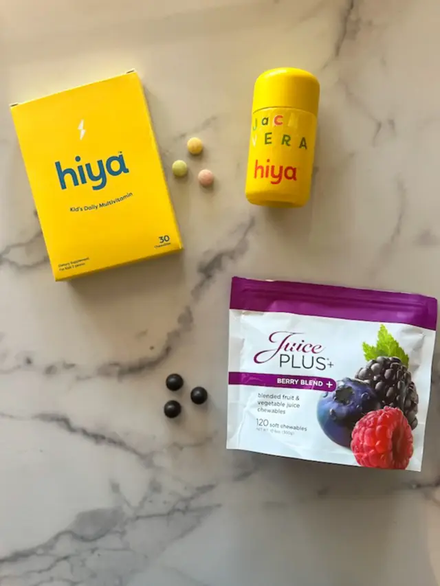 hiya above juice plus with vitamins displayed