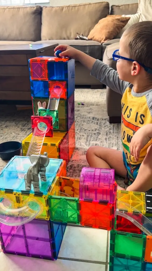 magnetic tile ball run